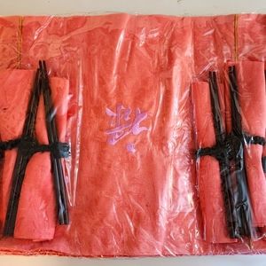 Asian Inspired Placemat & napkin set with chopsticks (6)